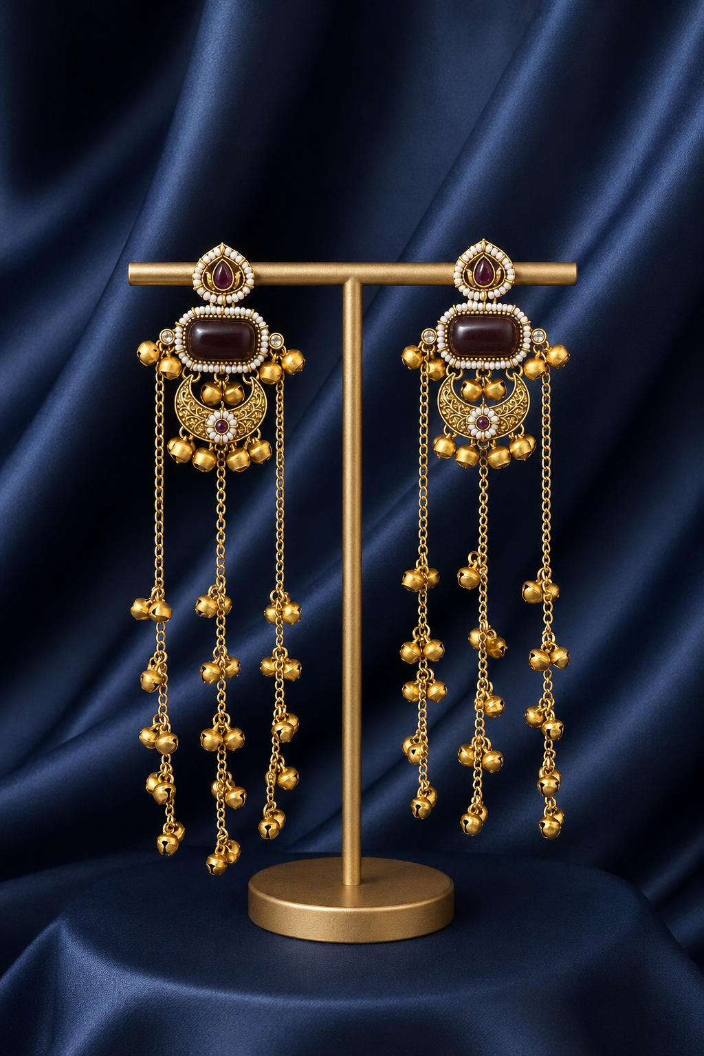 Reem Purple Kashmiri Ghungru Earrings