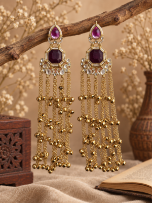 Niyati Purple Kashmiri Ghungroo Earrings