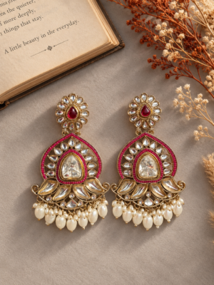 Sanya Kundan Earrings – Wine