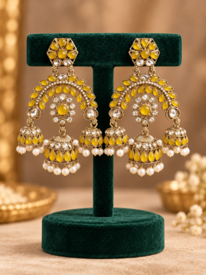 Alisha Premium Earrings – Yellow