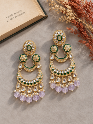 Dipali Kundan Earrings – Lavender