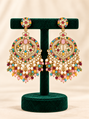 Meenal Kundan Earrings – Multi