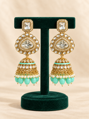 Festive Jhumka – Light Green