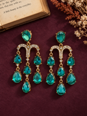 Emily stone earrings in light blue