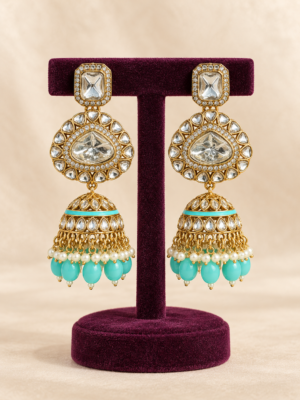 Festive Jhumka – Light Blue
