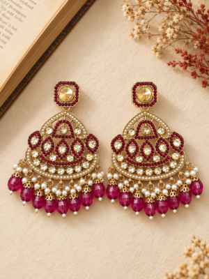 Vedika Premium Earrings – Wine